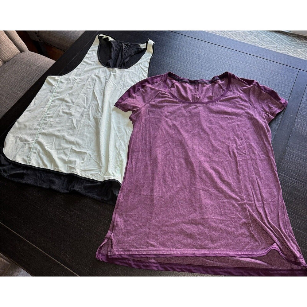 Lululemon Lot One Womans Shirts And One Racerback Tank Size 12
